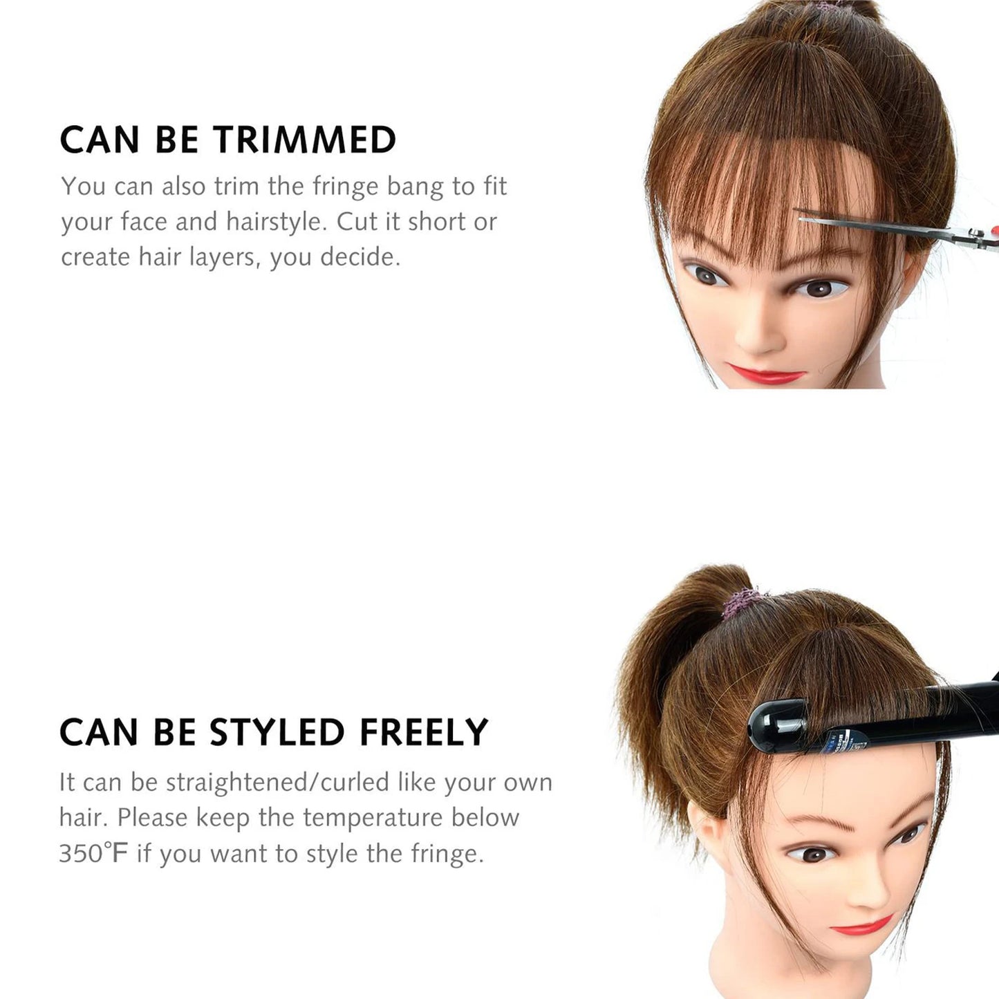 Human Bangs Hair Clip-In Extension Synthetic wig Fringe Natural False Hairpiece Women Clip in Bangs Hair Styling Tools