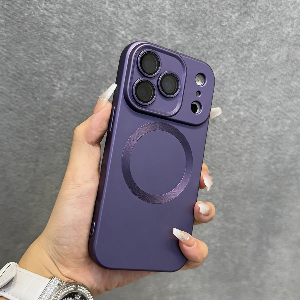 Luxury Electroplated Matte Metallic Color Magnetic Phone Case For iPhone 17 16 15 14 13 12 11 Pro Max Shockproof Soft Back Cover