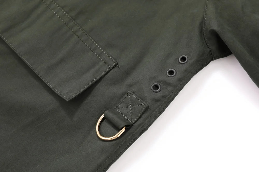 Cropped Canvas Un-wax Sl Spey Vintage Safari Olive Sage Green Outdoor Fishing Windbreaker Utility Tactical Hunting Coat For Men