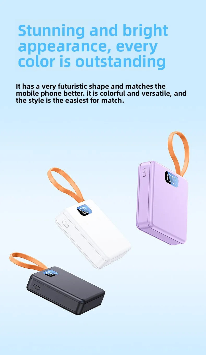 10W PD 22.5W Fast Charge Power Bank Case 3x18650 Solderless DIY Battery Box USB Type C PD3.0 QC4.0 Shell With Charging Cable