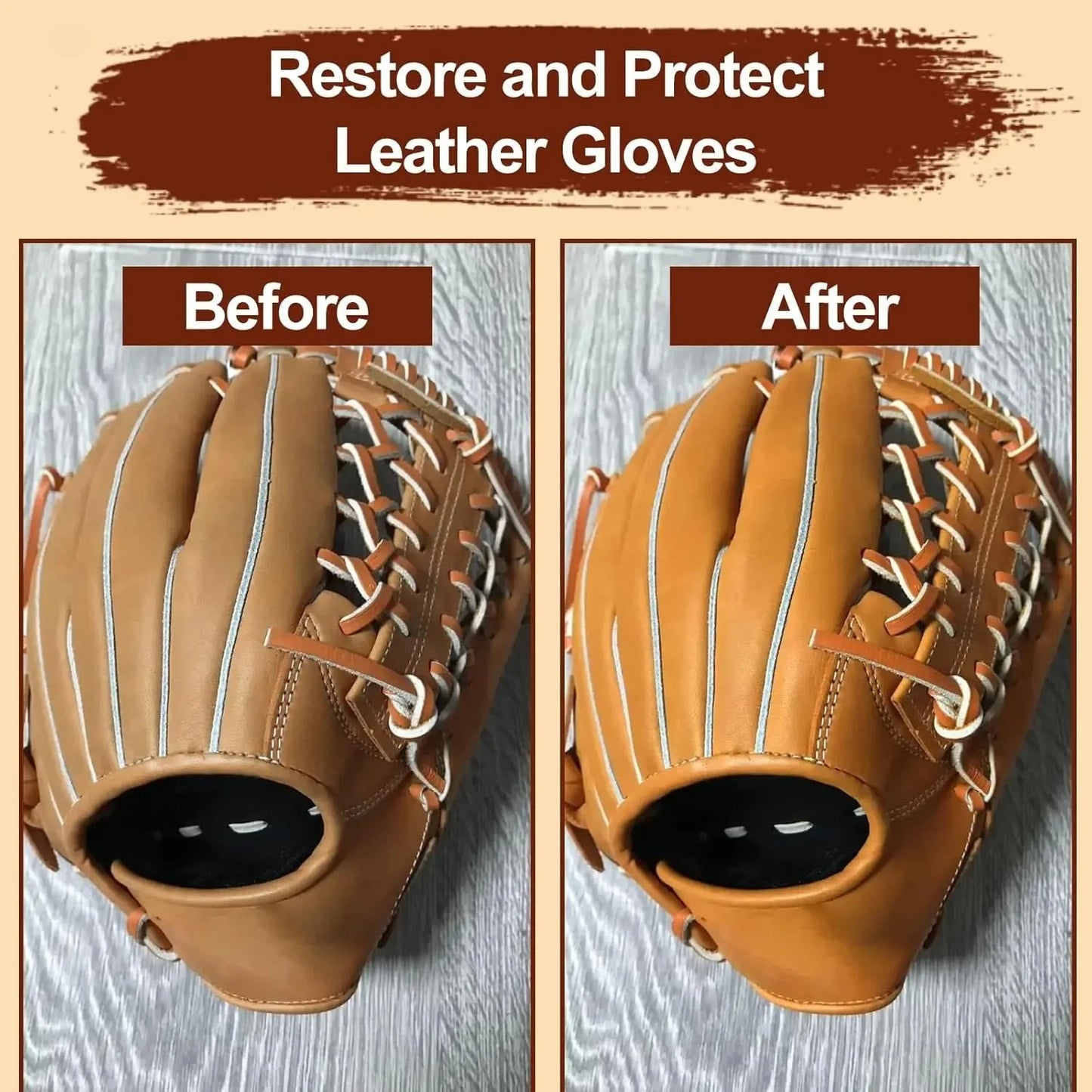 Baseball Glove Conditioner – All Natural Leather Cleaner and Conditioner To Soften, Restore, Repair and Protect Baseball Gloves