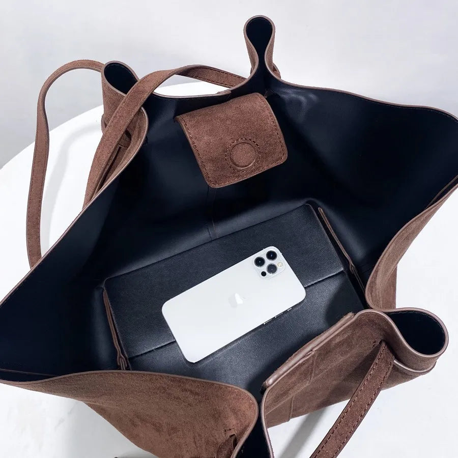 2026 New Fashion Tote Bag Women's Bag Autumn Winter Suede Leather Bag Large Capacity Shoulder Bag Luxury Underarm Bag