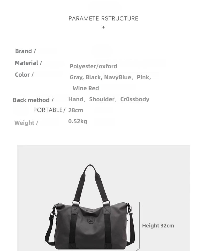 Travel bag Women's short-distance lightweight large-capacity duffel bag Men's business travel handbag Sports fitness backpack