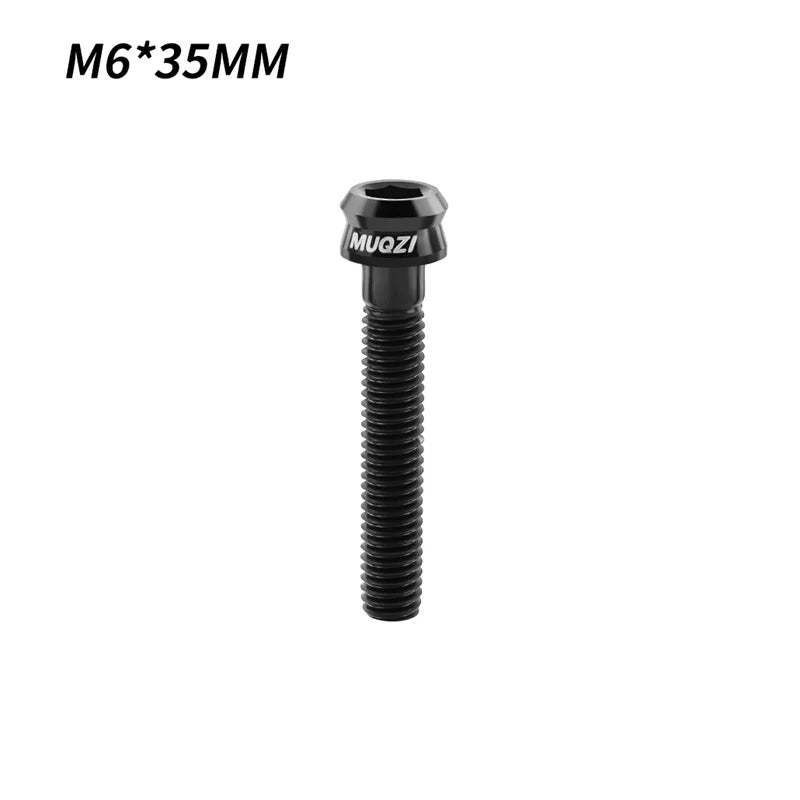 MUQZI Bike M6 Titanium Alloy Stem Top Cap Screw M6x35mm M6x30mm Super Light MTB Road Bicycle Headset Top Cap Bolt