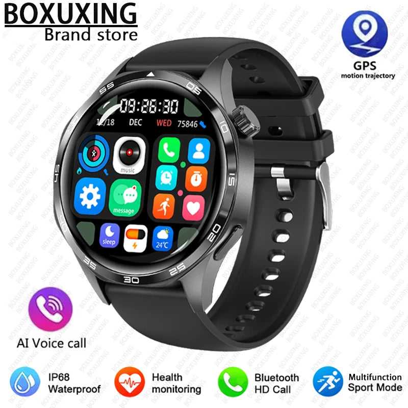 2025 New Mens Smart Watch 360 * 360 Bluetooth Call Smartwatch AMOLED Screen GPS Smart Watches NFC Waterproof Smart Watch for Men