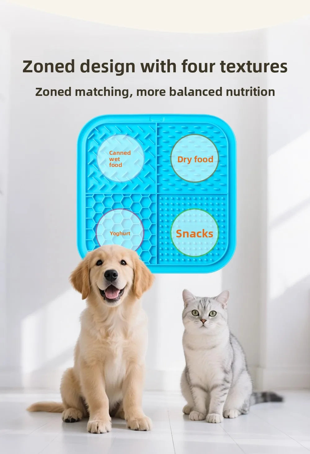 Pet Lick Mat for Dogs Cats, Anti-slip Anxiety Reducer Lick Tray,  Anxiety Relief Feeding Pad for Bath Grooming Distraction