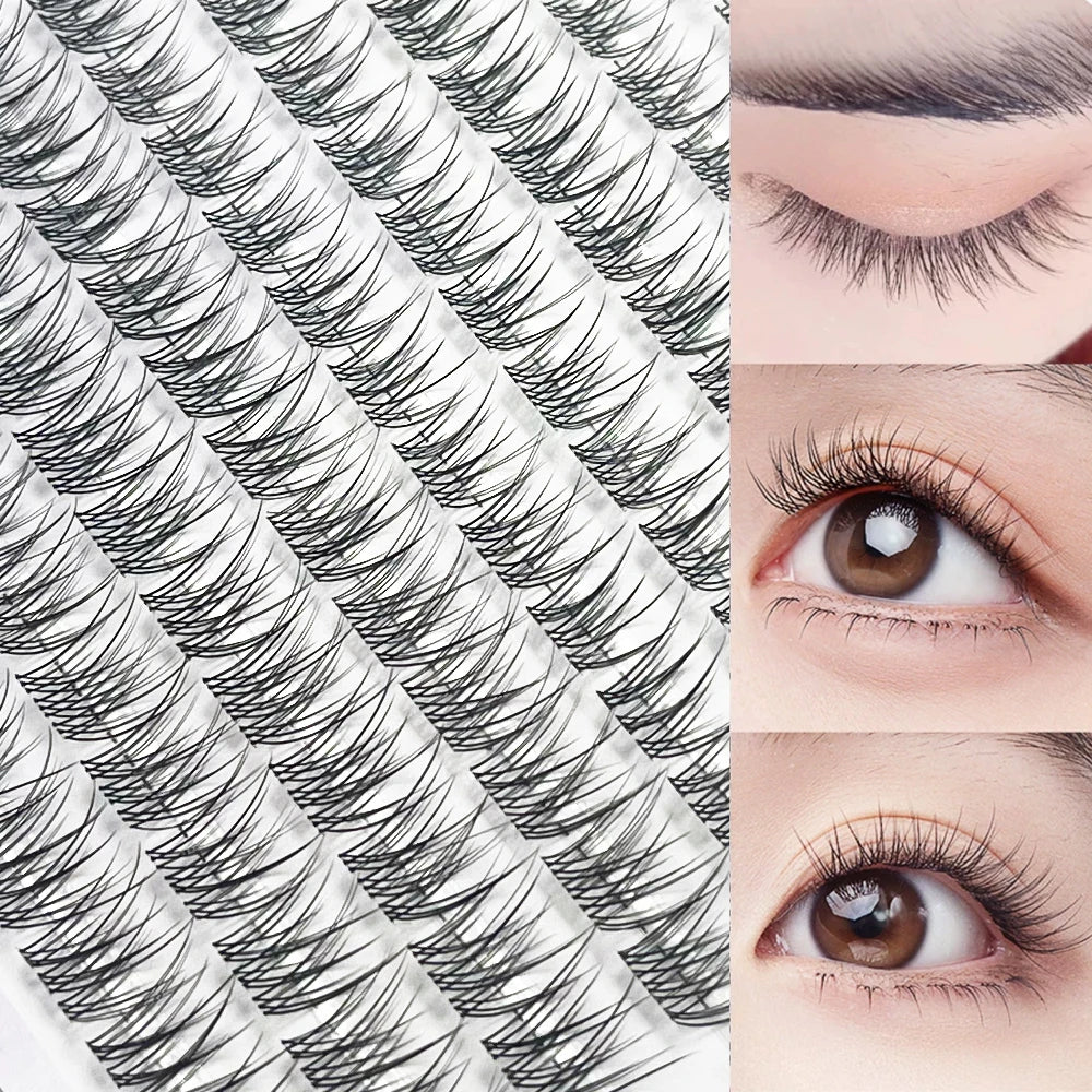 90 Bundles Mink Individual Cluster Lashes 3D Natural Russian Manga Eyelash Extensions DIY Makeup Tool for Women