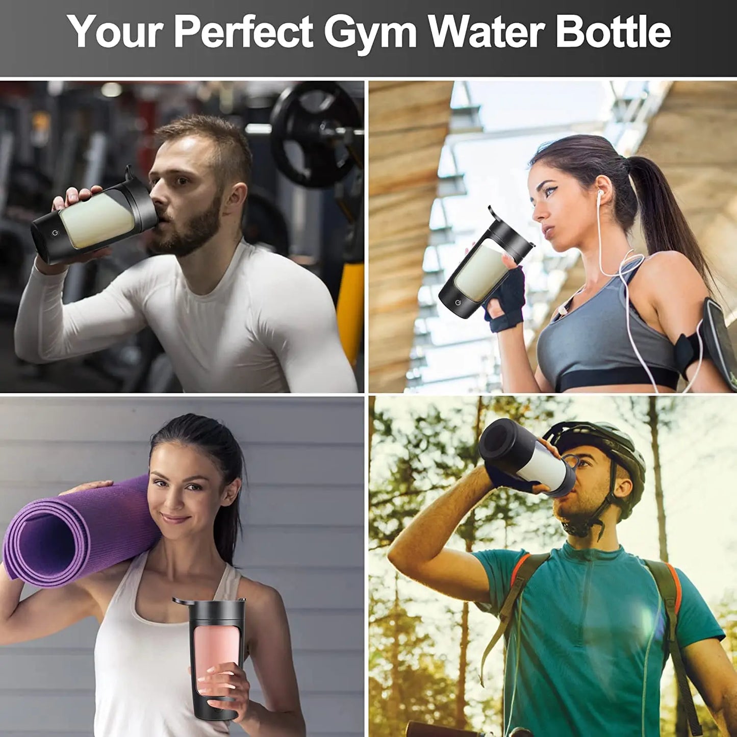 Portable Electric Shaker Bottle Protein Powder Fitness Shaker 650ML Automatic Mixing Tumbler Stirring Mug Sports Water Bottle