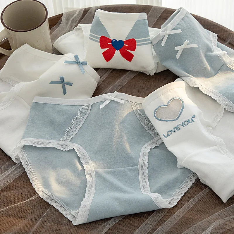 New 5PCS/Set Women's Underwear Cute Bear Cotton Panties Briefs For Girl Ladies Sexy Lingerie Cartoon Female Pantys Underpants