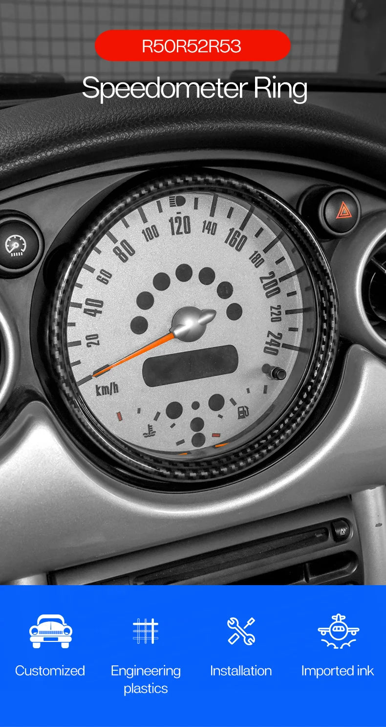 Speedometer Trim Ring Cover Decoration Sticker for Mini Cooper R50 R52 R53 2001 2002 2003 2004 2005 2006 Styling Car Accessories