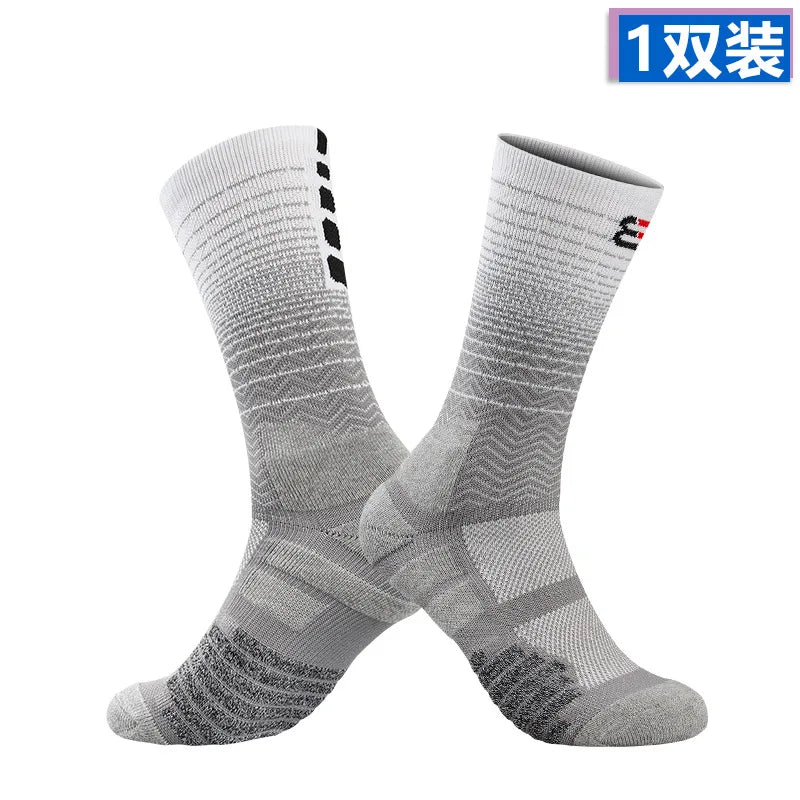 Sport Cycling Basketball Socks Compression Running Man Black Trend Breathable Long Hiking Damping Athletic Professional Big Kids