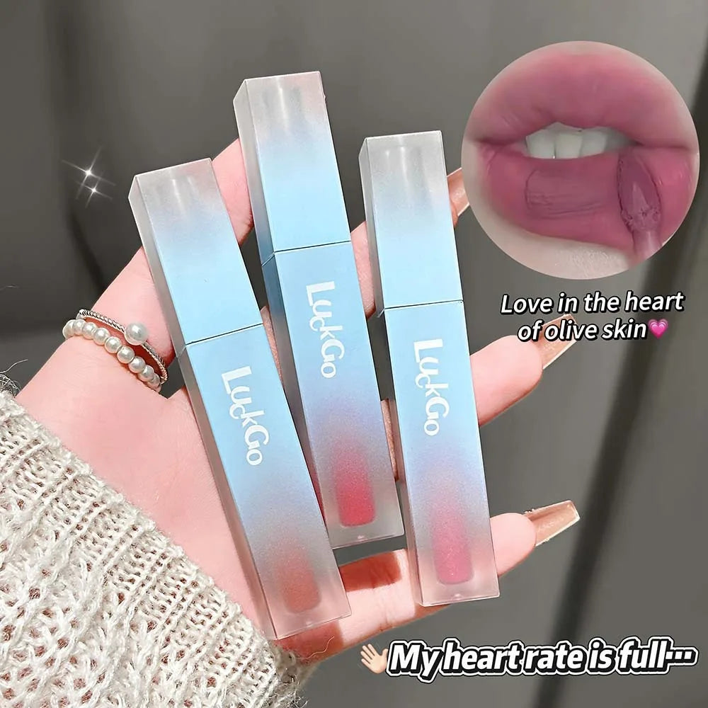1Pc Nude Matte Lip Mud Waterproof Non-stick Pink Liquid Lipstick Long Lasting Highly Pigmented Lipgloss Tint Korean Cosmetics
