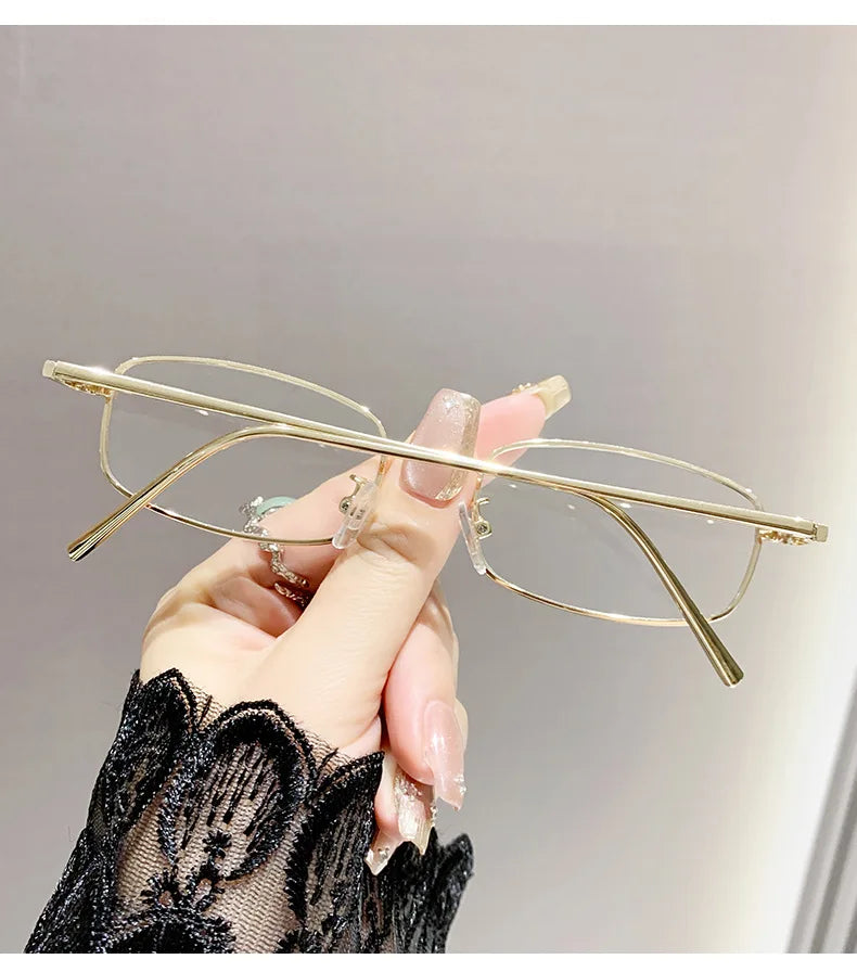 Intelligent Photochromic Myopia Glasses Women Retro Trendy Minus Sight Sunglasses 2 in 1 Farsighted Eyewear Diopter Prescription