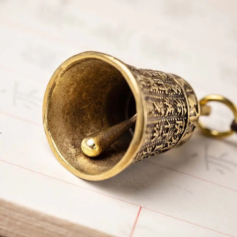 Interior Accessories Tibetan Buddhism Lucky Rope Brass bell Scripture Sutra Key Rings Car Key Chain Keyfob Car Key Chain