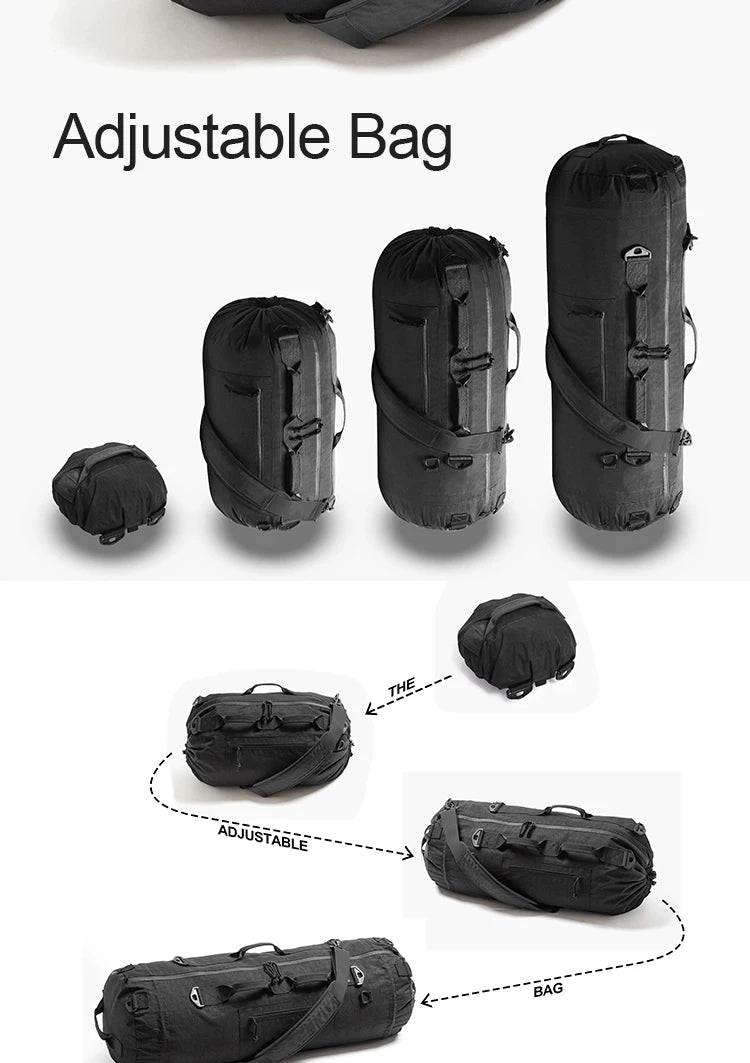 60L Travel Duffel Bag, Adjustable Sports Duffle Bag Upgraded Waterproof Gym Bag Overnight Weekender Bag Foldable Travel Backpack