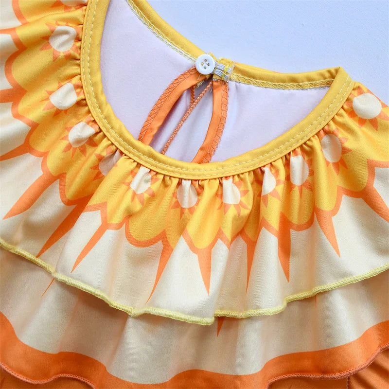Girls Dress Kids Fancy Girls Princess Printed Gown Halloween Party Dresses Children Fashion Elegant Costume Kids Casual Clothing