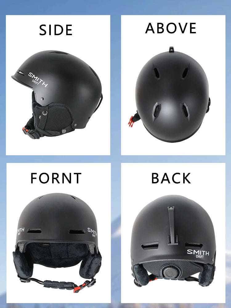 SMITH DRIFT Ski helmet overall molded ABS+PC+EPS high-quality ski helmet, outdoor sports, snowboard and skateboard safety helmet