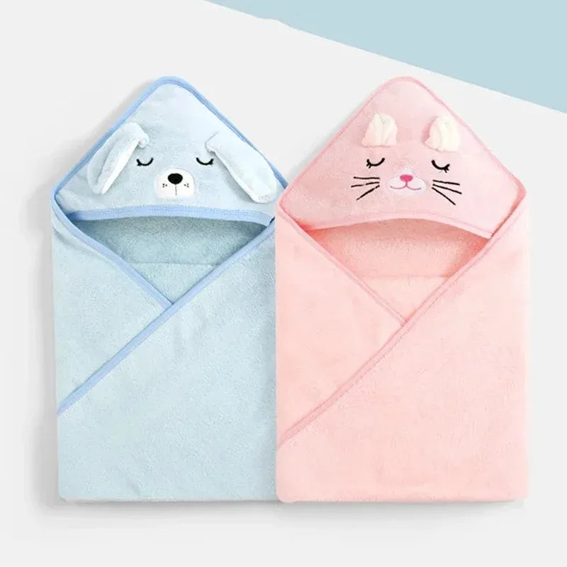 80*80cm/ Cartoon Baby Bath Towel Body Hooded Polyester Fiber Baby Bathrobe Newborn Swaddling Girl and Boy Baby Blanket
