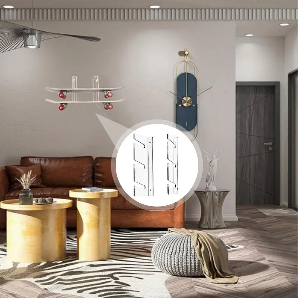 Skateboard Organizer Snowboard Storage Rack Wall Mounted Wall Mounted 3-Tiers Acrylic Snowboard Storage Fitness Equipment