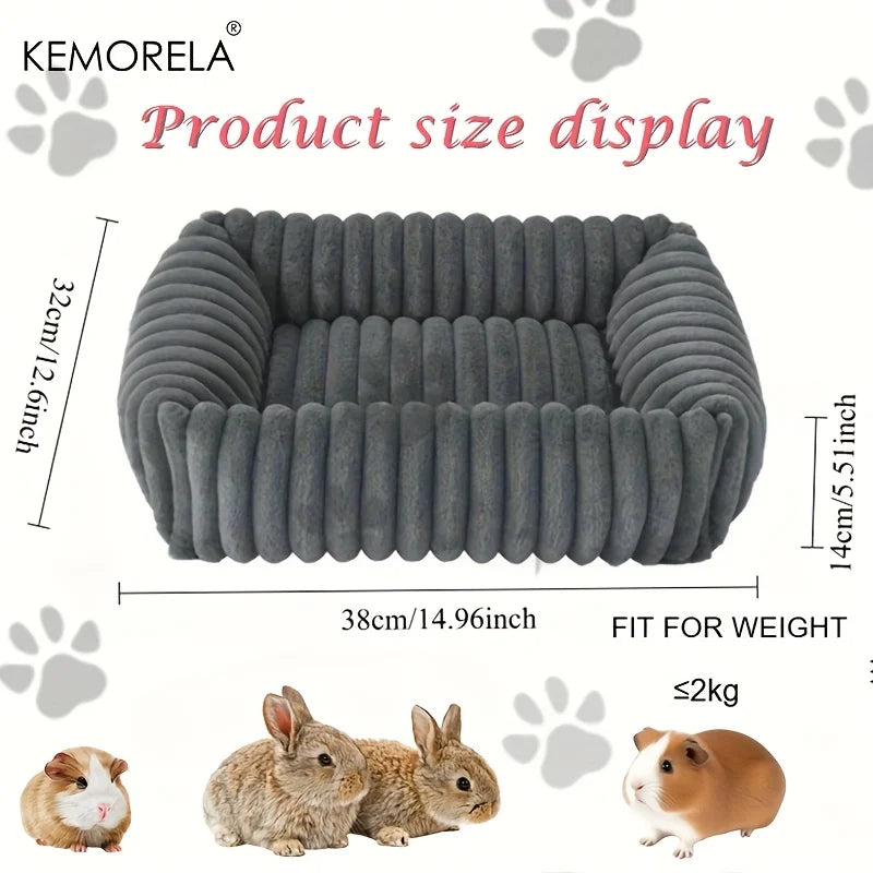 Soft Small Pet Bed - Cozy Hamster Rabbit Guinea Pig Sleeping Nest, Machine Washable Mat for Cage, Indoor Outdoor Use, Breathable