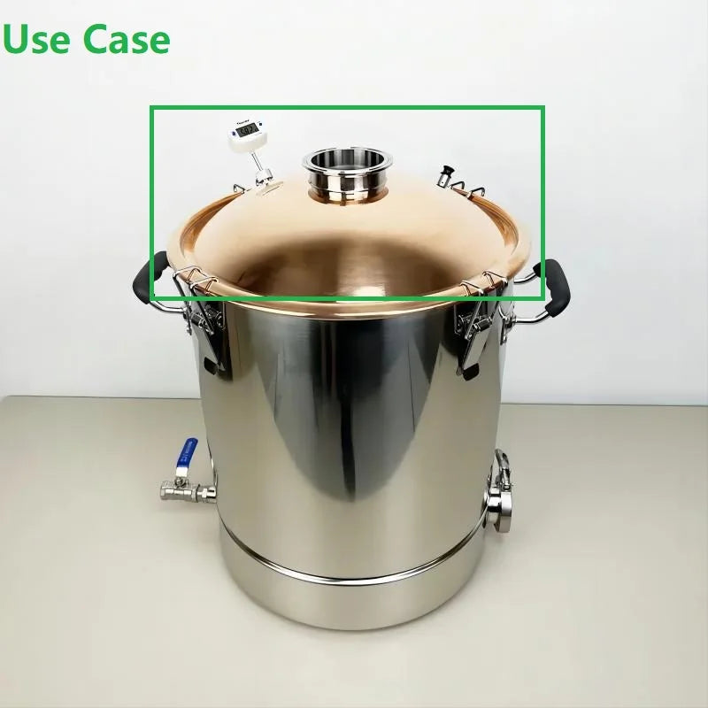 1.5"---4" High Purity Copper Lid, Suitable For Tank With Diameter Of 350mm,Distillation Barrel Lid For Brewing Whiskey Or Brandy