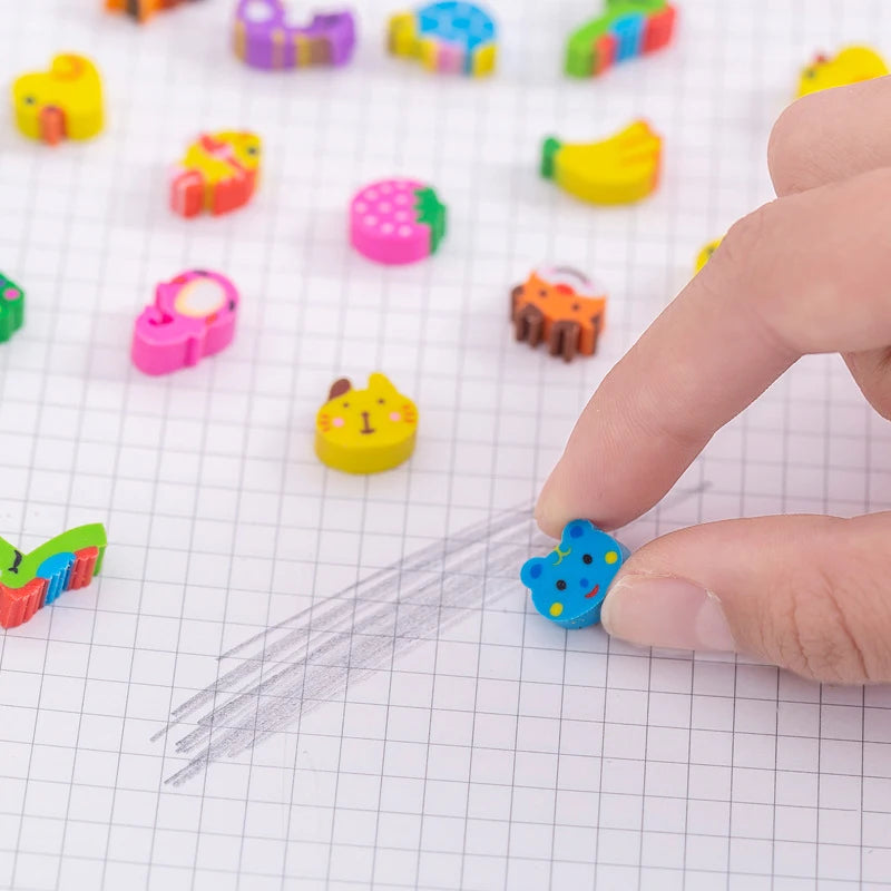 100~500pcs Mini Cartoon Eraser Bulk Multiple Styles Colored Fruit Animal Cake Design School Supply Student Festival Rewards TMZ