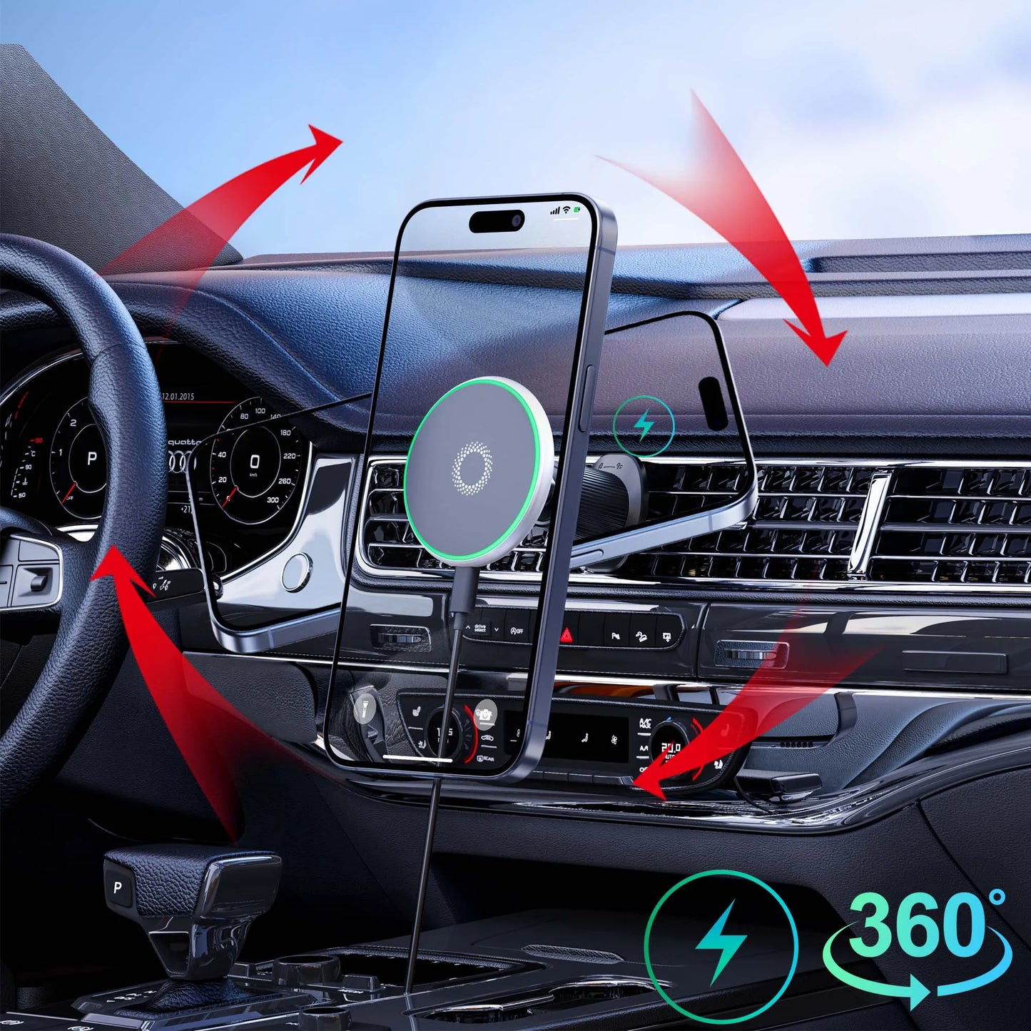 For Renault Koleos 2017 2018 2019 Car Phone Holder Wireless Charging Magnetic Phone Holder Car Magsafe Support Accessories