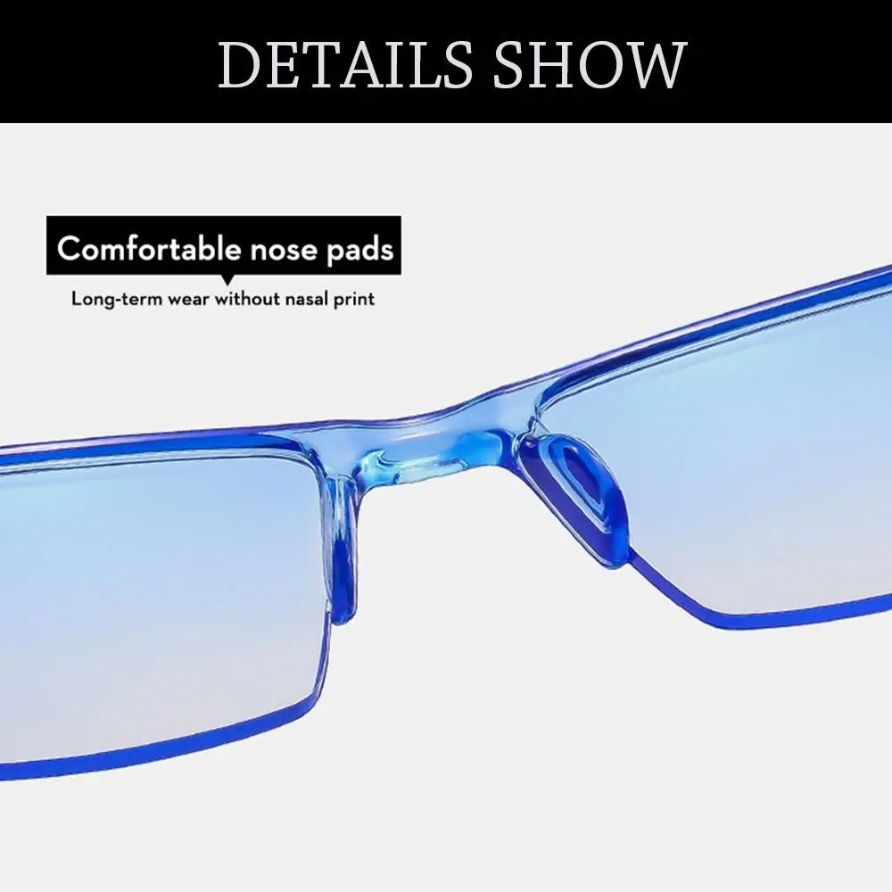 Smart Automatic Zoom Eyeglasses Anti-Blue Light Reading Glasses Men Women Square Frameless Optical Spectacle Computer Eyewear