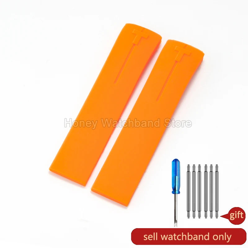 Flexible Comfortable Silicone Bracelet for Tissot T-Touch Blue Orange T013 T047 T121 Watchband Special Interface Sweat Resistant