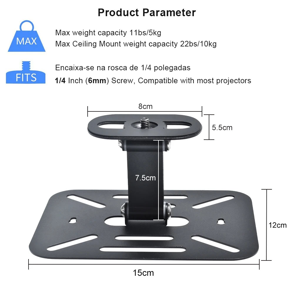Desk Projector Stand For Xgimi HY320 HY300 Projector Camera Holder Base Metal Bracket Universal Multi-angel Quick Installation