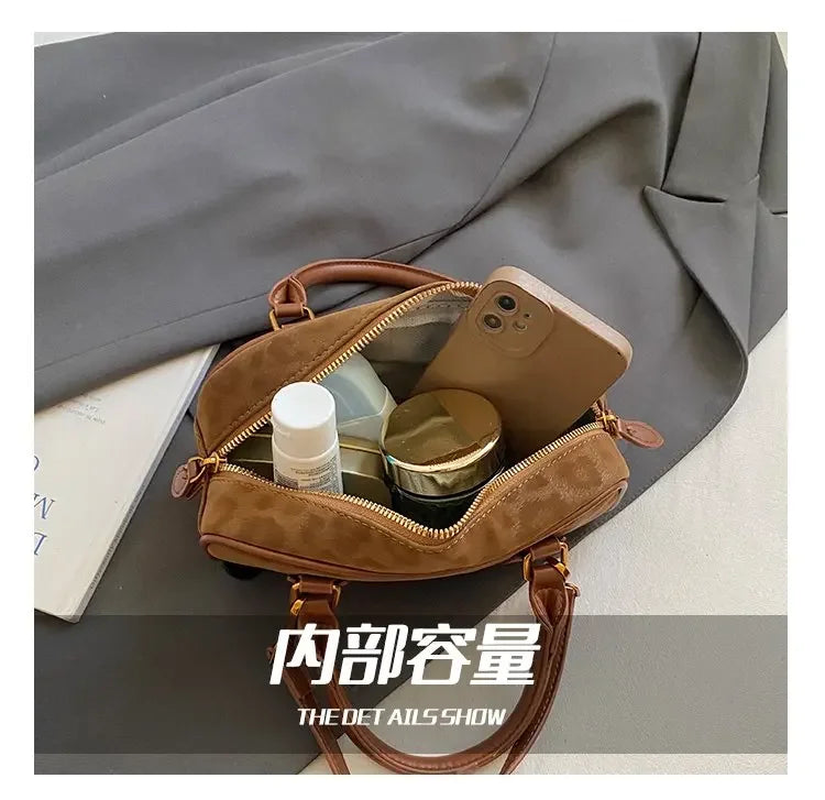 Women's Square Leather Satchel Handbag | Tote Shoulder Crossbody Purse & Diaper Bag