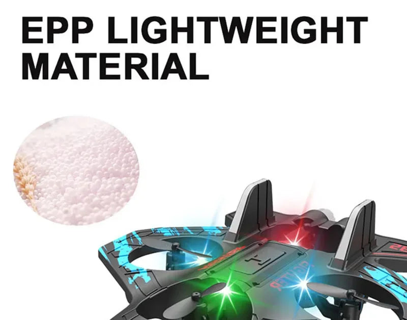 RC Fighter Airplane Mini Drone Remote Control Jet Plane Stunt Drone for Adults & Kids Toy with Light