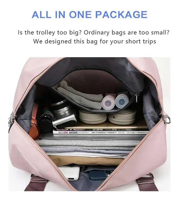 Large Travel Bag Women Tote Bag Handbag Waterproof Shoulder Bag Weekend Sports Gym Bag Female Personalized Custom Logo Pattern