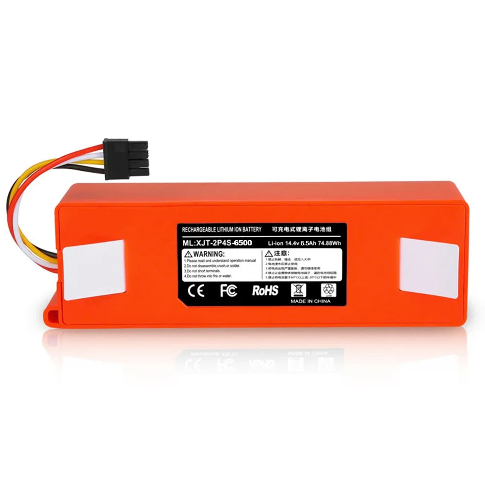 14.4V 6500mAh Robotic Vacuum Cleaner Replacement Battery For Roborock C1 E2 E3 E4 E5 S4 S5 MAX S6 Pure Accessories