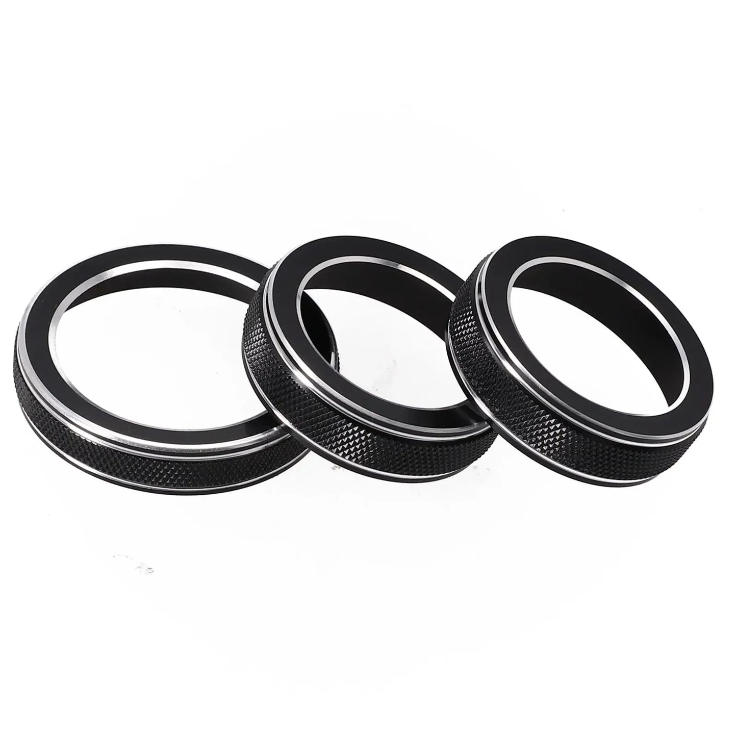 For Jeep Grand For Cherokee 2014 2015 2016 2017 2018 2019 2020 2021 Car Black AC Radio Switch Trim Ring Knob Covers 3pcs