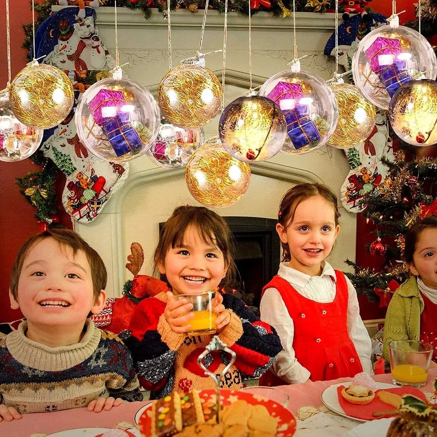 Wholesale Transparent DIY Plastic Ball Filling Decorative Hanging Ornaments Christmas Tree Open Ball Box Gifts for Wedding Party