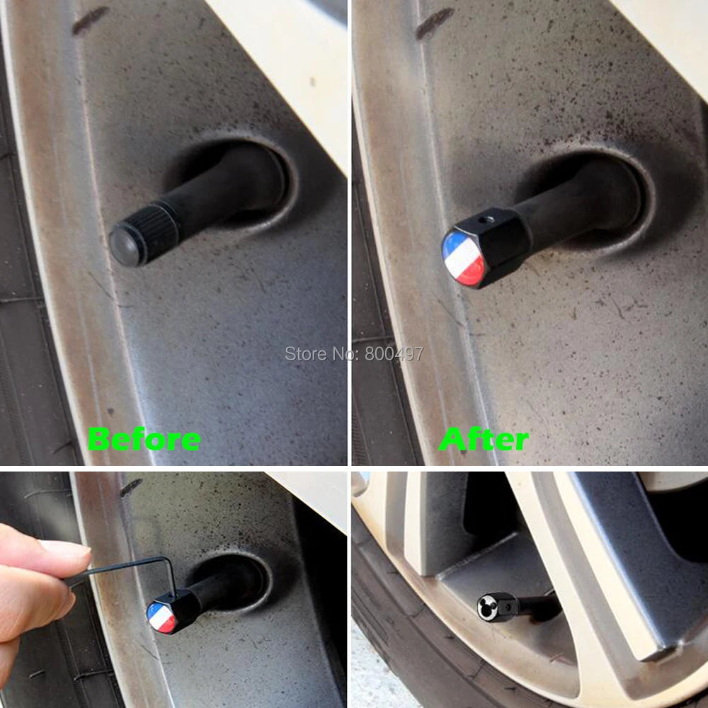 4 x Car Styling Funny Middle Finger Anti-theft Stainless Wheel Tire Valve Stems Caps Car Wheel Tire Stem Air Valve Caps