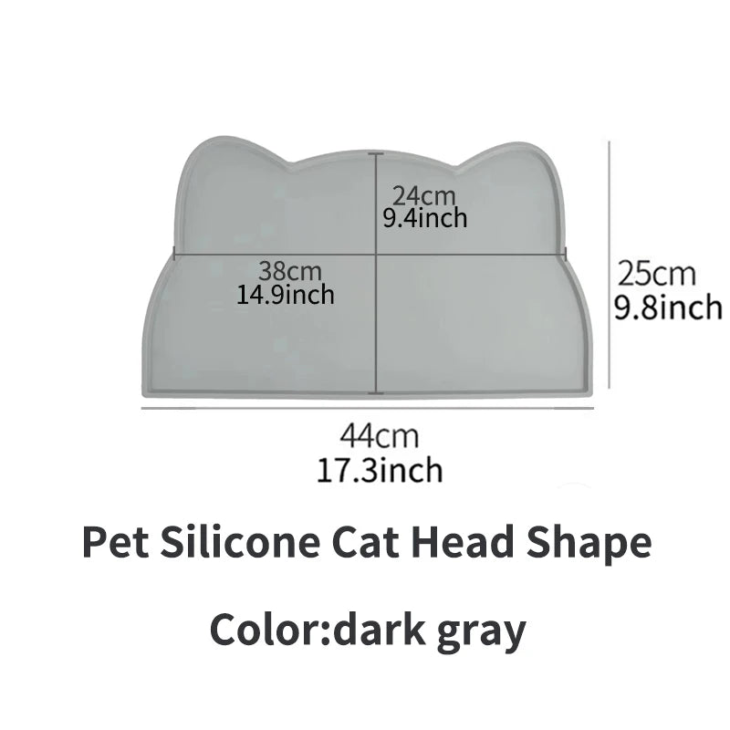1pc, Pet Placemats, Cat Silicone Placemats for Feeding, Easy to Clean, Anti-Slip, Raised Edges, Suitable for Both Cats and Dogs