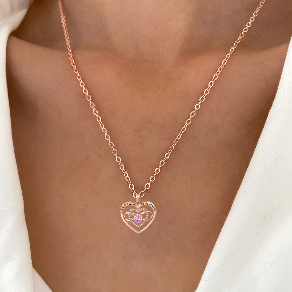 Zircon Heart Necklace Pendant With Rose Bow Box 2025 New Jewelry Set For Girlfriend Christmas Valentine Day Anniversary Gift