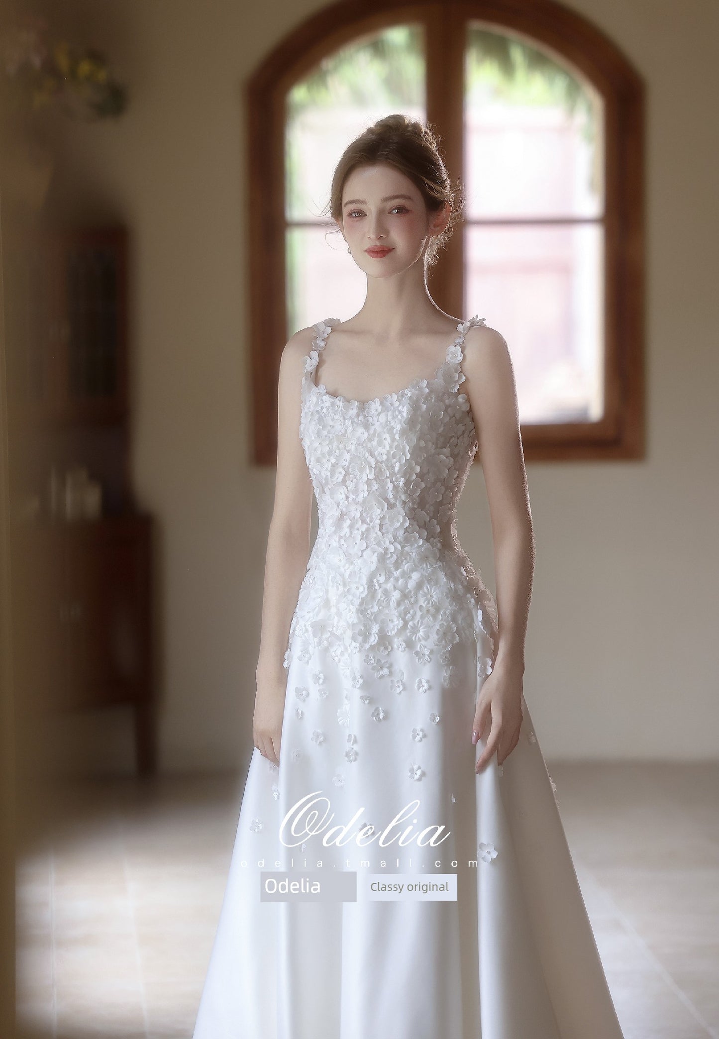 odelia "Mysterious Garden" 2025 New arrival Light Weddings Bride Gauze French Satin Minimalist Light