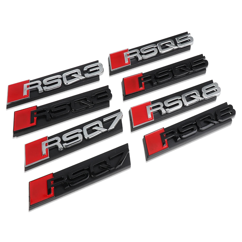 Car Styling Front Grille Emblem Decoration Sticker Auto Modification Accessories For Audi SQ3 SQ4 SQ5 SQ6 SQ7 SQ8 RSQ3 RSQ5 RSQ7
