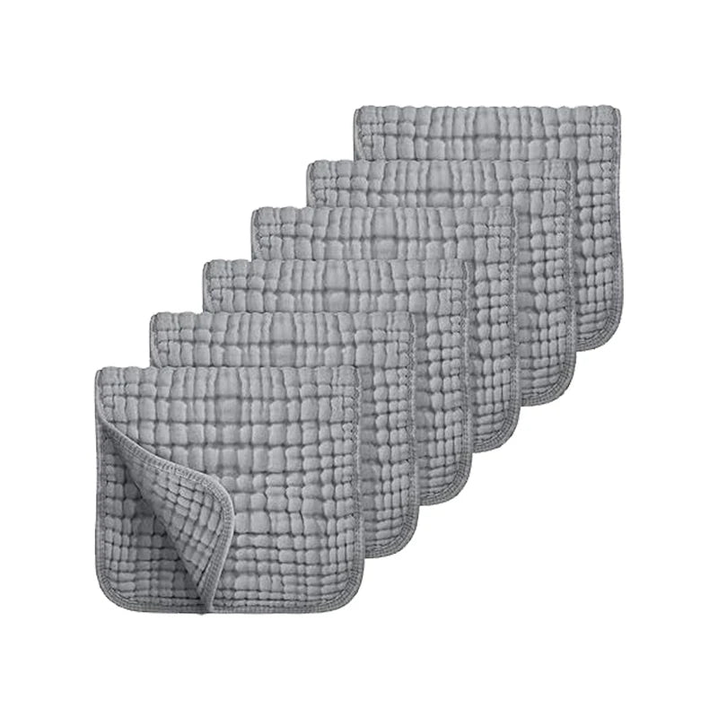 6pcs Baby Burping Cloth Large 20''x10'' Extra Soft and Absorbent Muslin Burp Cloths 100% Cotton Washcloths For Baby
