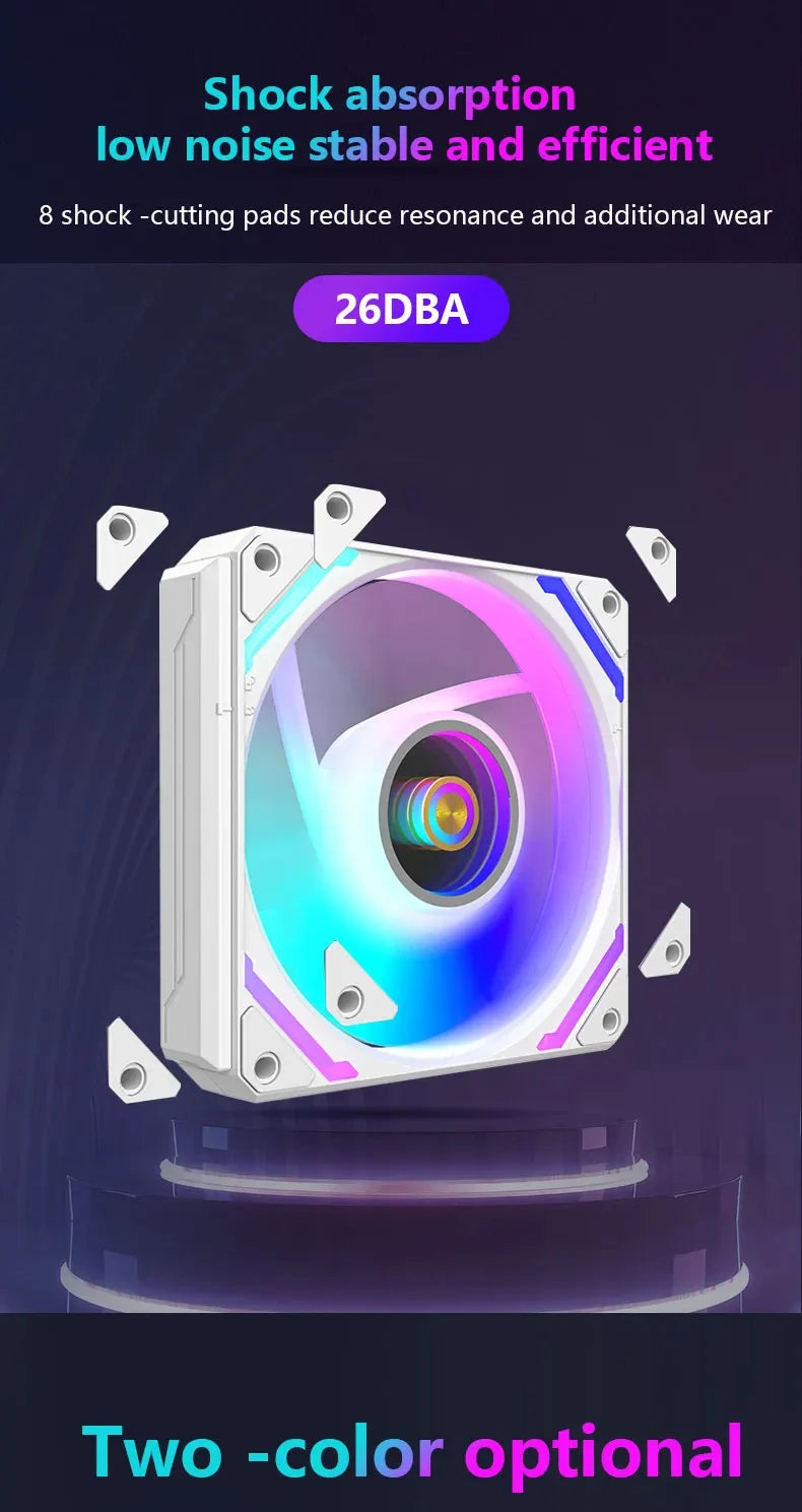 UPSIREN WF-120 ARGB PWM 3PCS Chassis fanARGB120mm/4PIN PWM/ Magic Color Wireless Stitching Computer heat dissipation fan