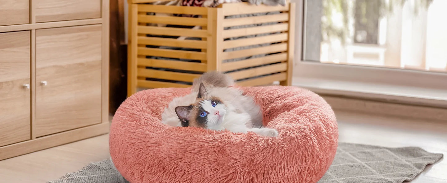 Super Soft Pet Bed Plush Large Size Suitable for Medium-Sized Dogs Machine Washable Round Dog Bed Comfortable Sleeping Nest