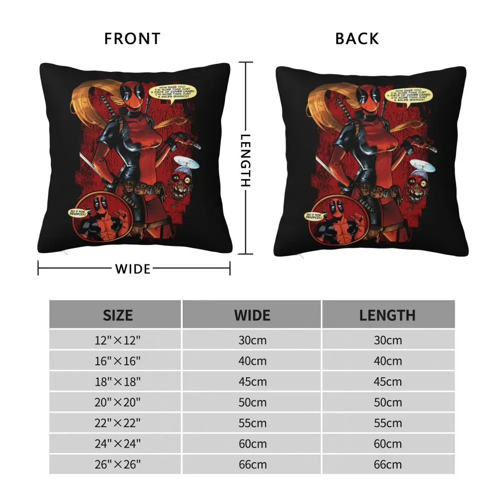 Custom Deadpool Wolverine Cartoon Manga Cushion Cover Soft Cute Pillows