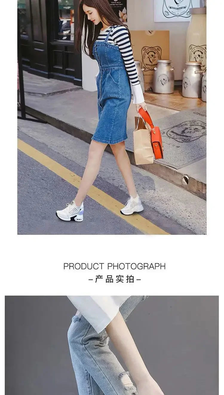 2025 Women's Sneakers Spring Sequined Casual Shoes Woman Platform Heels Wedges Height Increasing Knitted Ladies Vulcanized Shoes