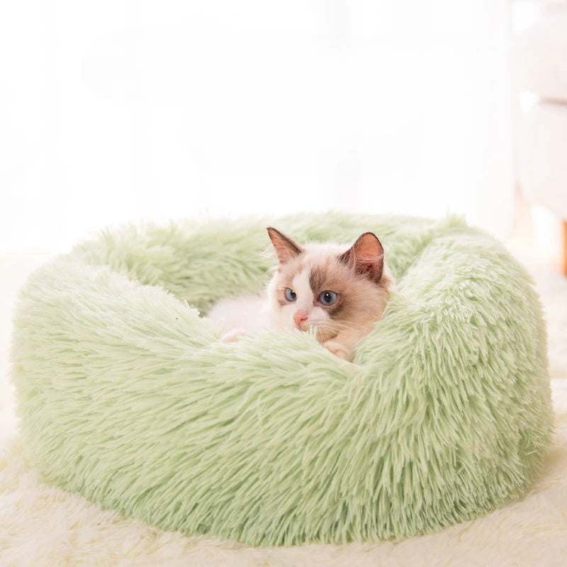 Home Plush Pet Nest Winter Cat Nest Dog Nest Warm Detachable and Washable Round Cat Nest Pet Bed Seasonal Universal Decoration