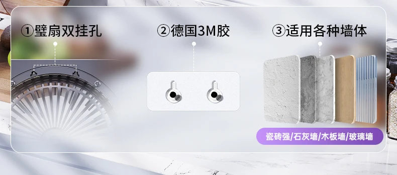 Remote Control Wall Hanging Electric Fan, Kitchen Toilet Special Refrigeration Mini Air Conditioner, Silent Charging Wall Fans