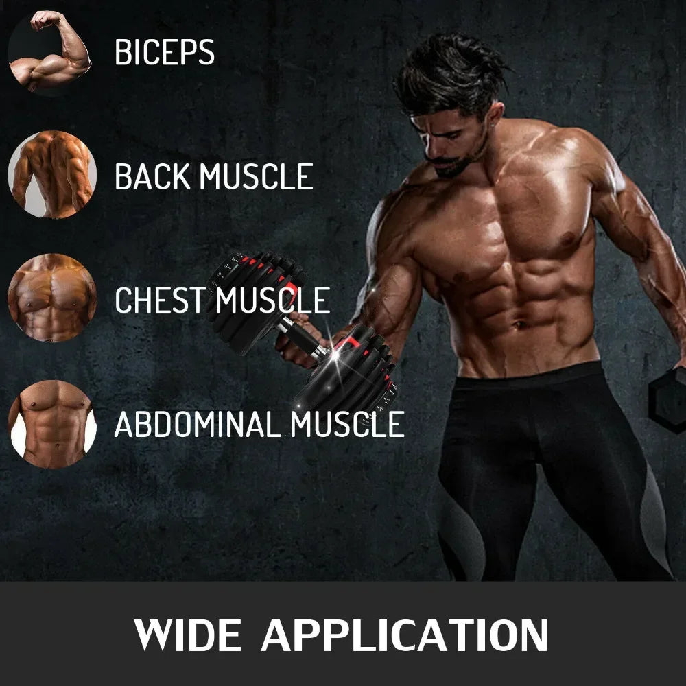 SIHAO Adjustable Dumbbell Set 52LBS Gym Equipment for Arm Muscle Training Quick-Change Weight Fitness Dumbbells