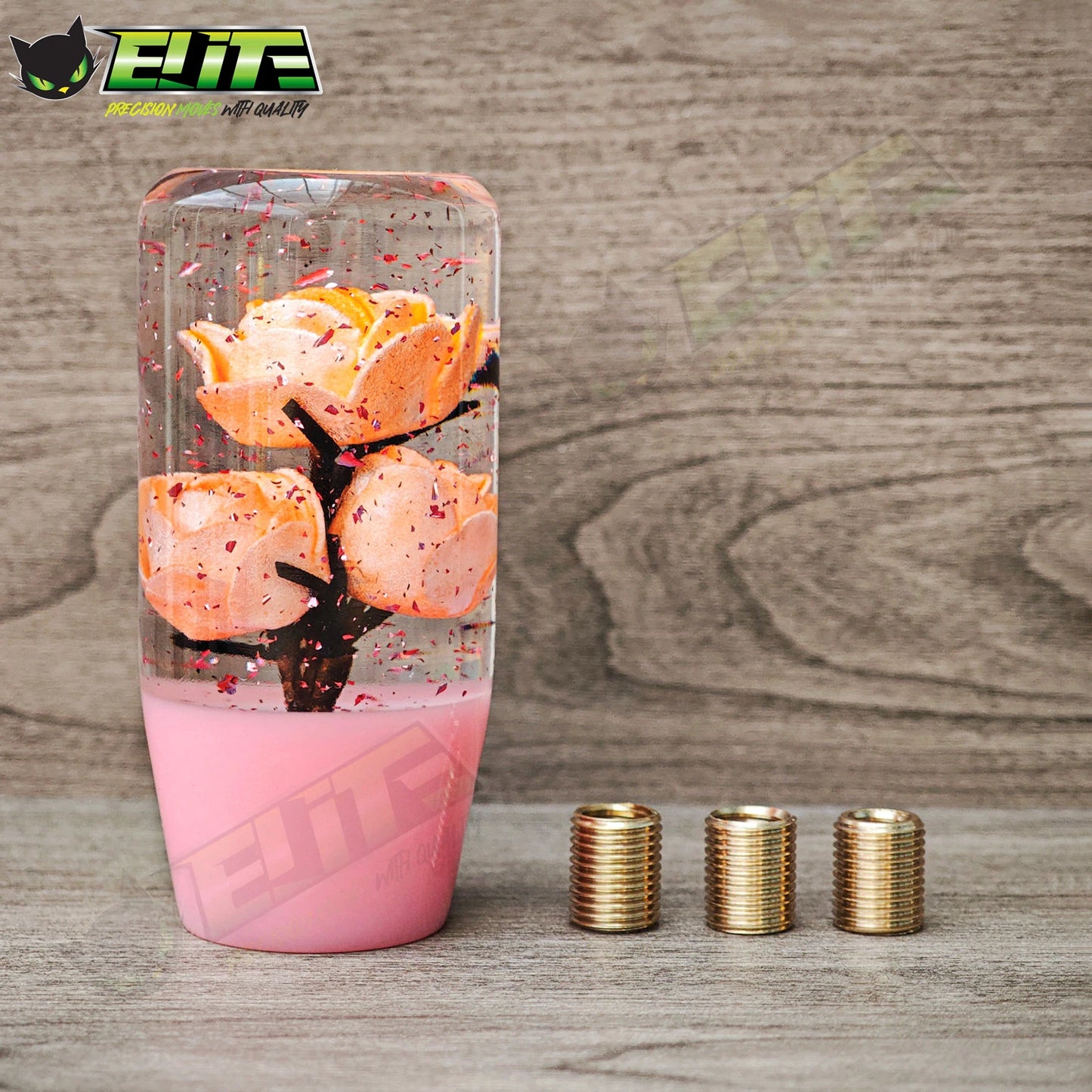 JDM 10CM Rose Flower Glitter Gear Shift Knob Universal Car Manual Gear Stick Shifter Head Car Accessories